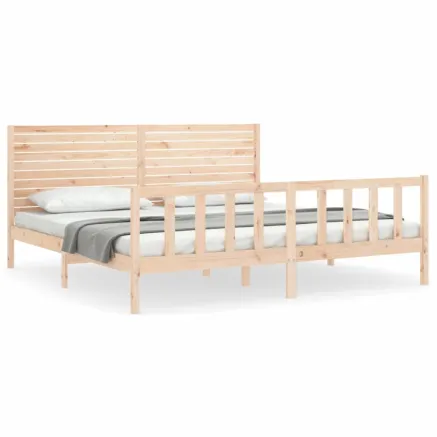 Cadre de lit sans matelas bois massif de pin 2
