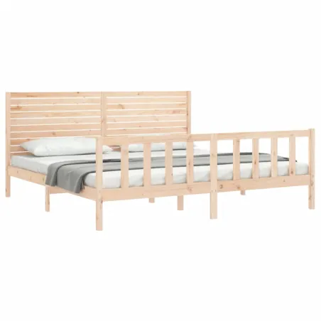 Cadre de lit sans matelas bois massif de pin