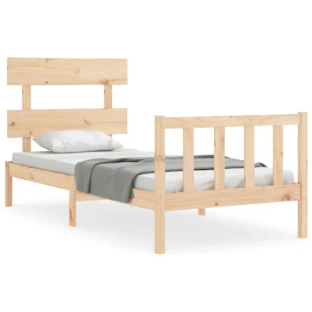 Cadre de lit sans matelas bois de pin massif 2