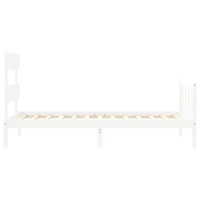 Cadre de lit sans matelas blanc bois de pin massif