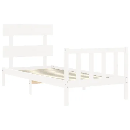 Cadre de lit sans matelas blanc 90x200 cm bois de pin massif