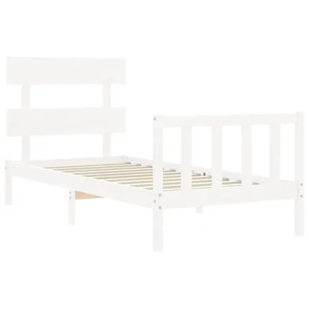 Cadre de lit sans matelas blanc 100x200 cm bois de pin massif