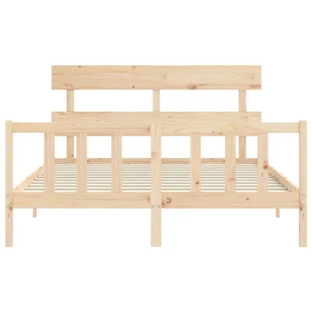 Cadre de lit sans matelas bois de pin massif