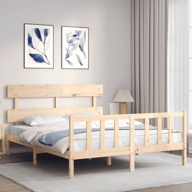 Cadre de lit sans matelas 160x200 cm bois massif de pin