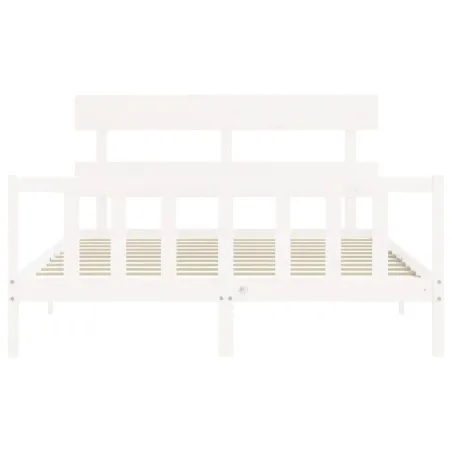 Cadre de lit sans matelas blanc 160x200 cm bois de pin massif