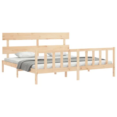Cadre de lit sans matelas 200x200 cm bois massif de pin
