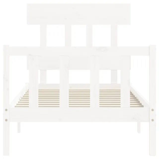 Cadre de lit sans matelas blanc 100x200 cm bois de pin massif