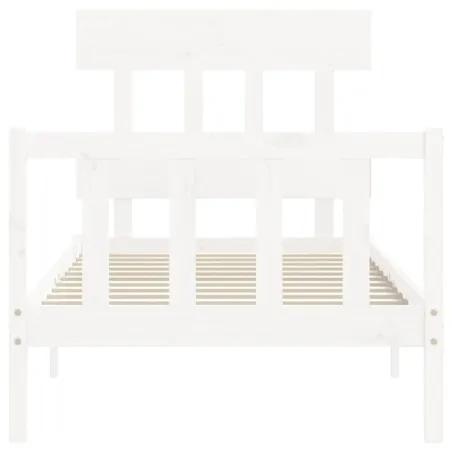 Cadre de lit sans matelas blanc 100x200 cm bois de pin massif