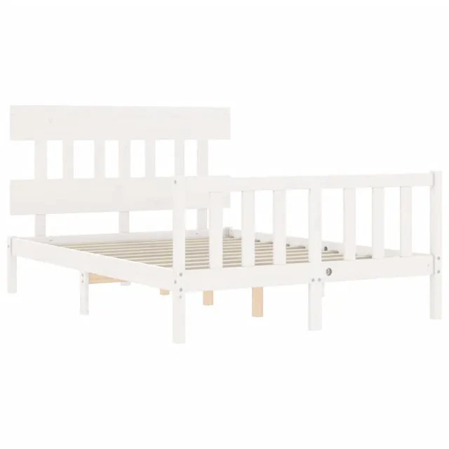 Cadre de lit sans matelas blanc 140x200 cm bois de pin massif