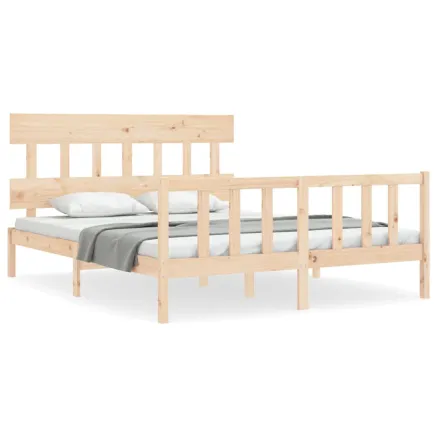 Cadre de lit sans matelas 160x200 cm bois massif de pin 2