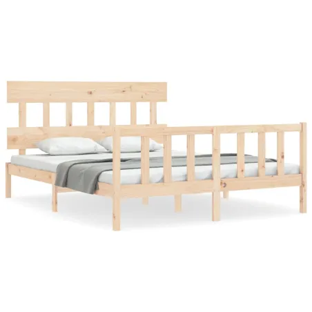 Cadre de lit sans matelas 160x200 cm bois massif de pin