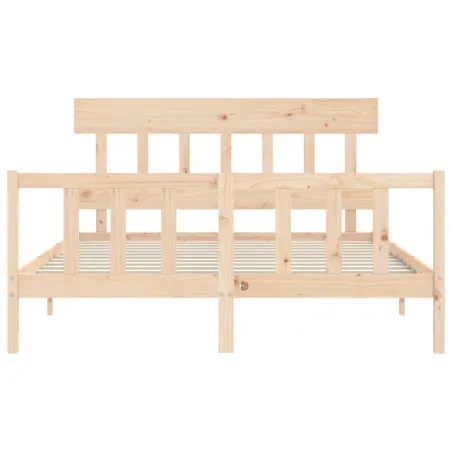 Cadre de lit sans matelas 160x200 cm bois massif de pin