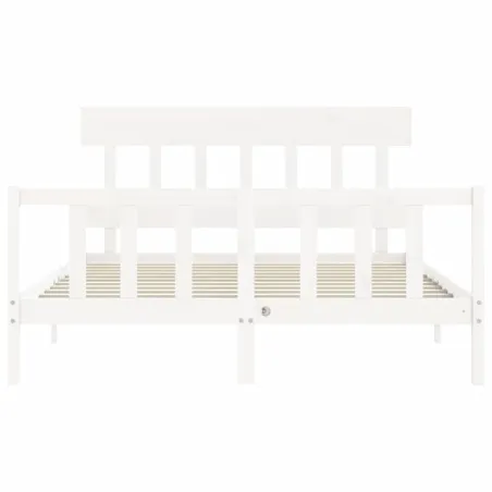 Cadre de lit sans matelas blanc 160x200 cm bois de pin massif