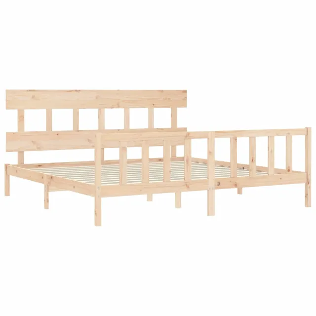 Cadre de lit sans matelas 200x200 cm bois massif de pin