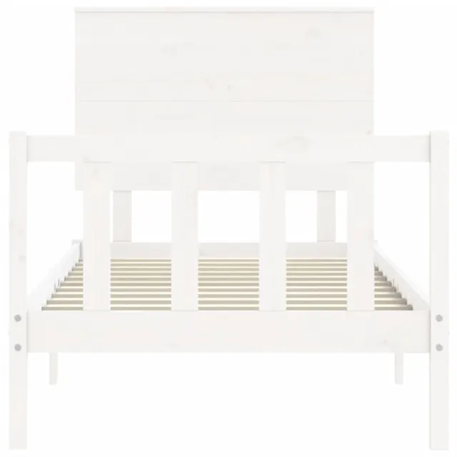 Cadre de lit sans matelas blanc bois de pin massif