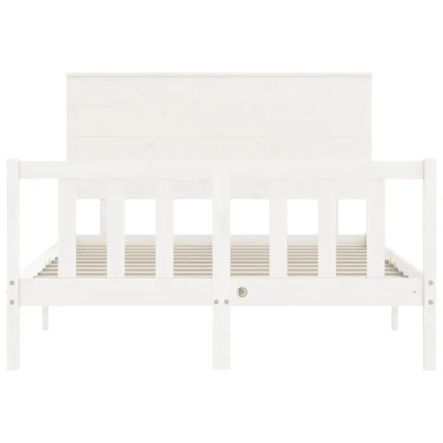 Cadre de lit sans matelas blanc bois de pin massif