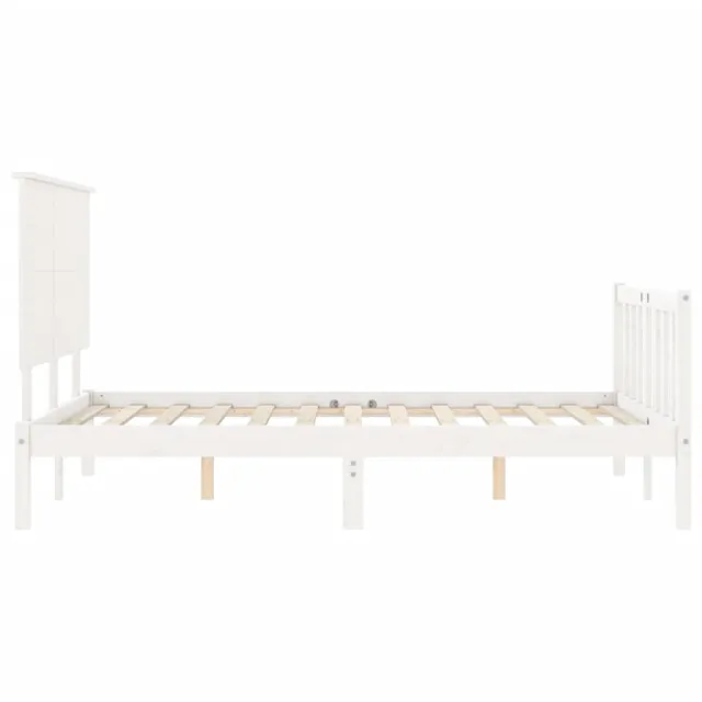 Cadre de lit sans matelas blanc bois de pin massif