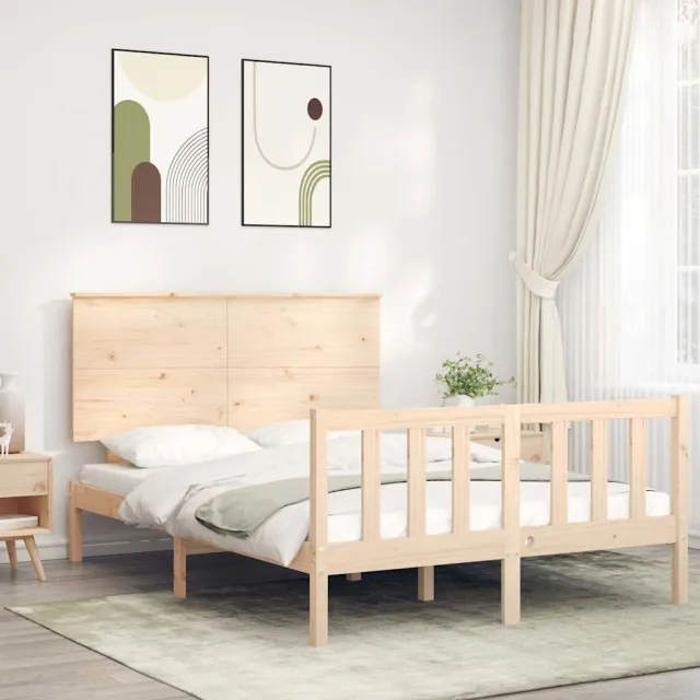 Cadre de lit sans matelas 140x190 cm bois de pin massif
