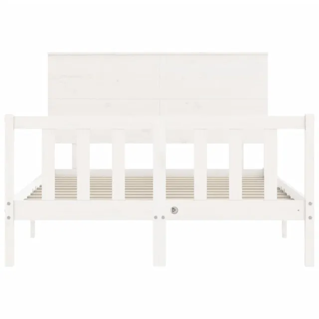 Cadre de lit sans matelas blanc 140x190 cm bois de pin massif
