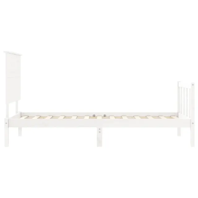Cadre de lit sans matelas blanc 90x200 cm bois de pin massif