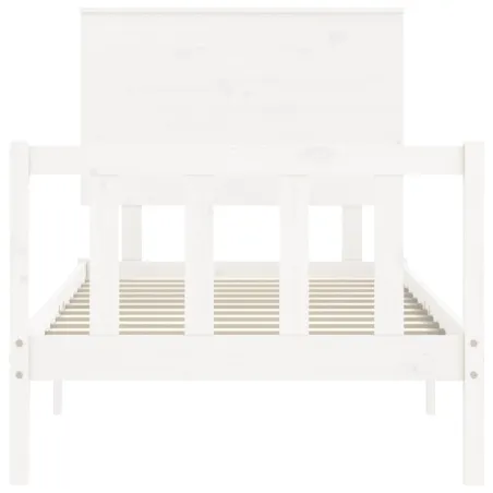 Cadre de lit sans matelas blanc 100x200 cm bois de pin massif