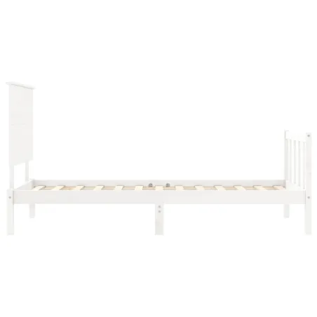 Cadre de lit sans matelas blanc 100x200 cm bois de pin massif