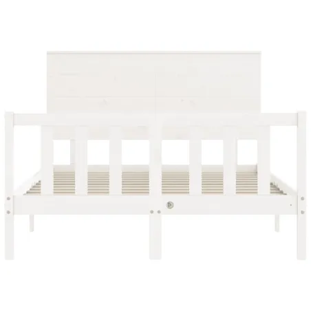 Cadre de lit sans matelas blanc 120x200 cm bois de pin massif