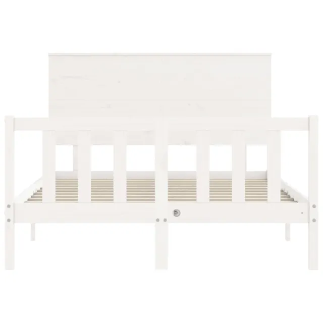Cadre de lit sans matelas blanc 140x200 cm bois de pin massif