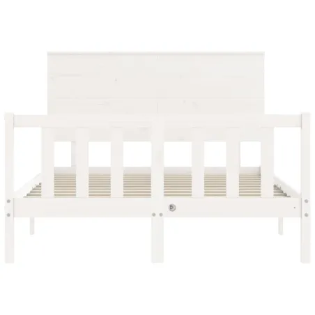 Cadre de lit sans matelas blanc 140x200 cm bois de pin massif