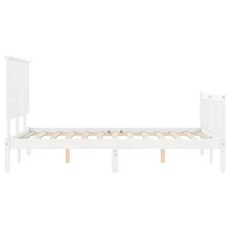 Cadre de lit sans matelas blanc 140x200 cm bois de pin massif