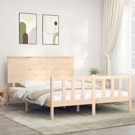 Cadre de lit sans matelas 160x200 cm bois massif de pin