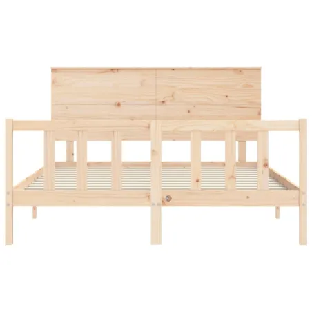 Cadre de lit sans matelas 160x200 cm bois massif de pin