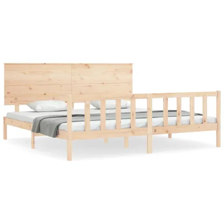Cadre de lit sans matelas bois massif de pin