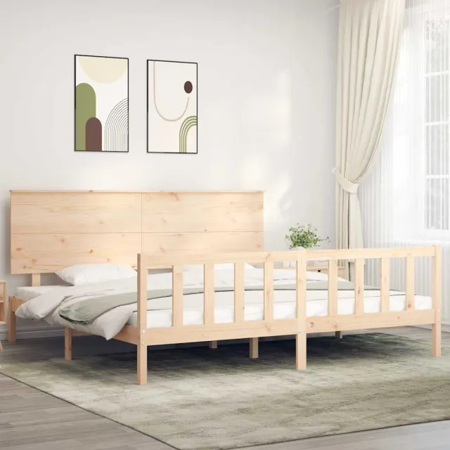 Cadre de lit sans matelas 200x200 cm bois massif de pin