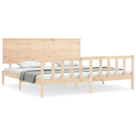 Cadre de lit sans matelas 200x200 cm bois massif de pin 2
