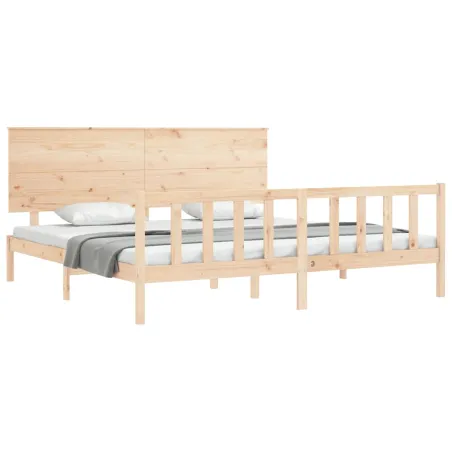 Cadre de lit sans matelas 200x200 cm bois massif de pin