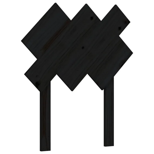 Cadre de lit sans matelas noir bois de pin massif