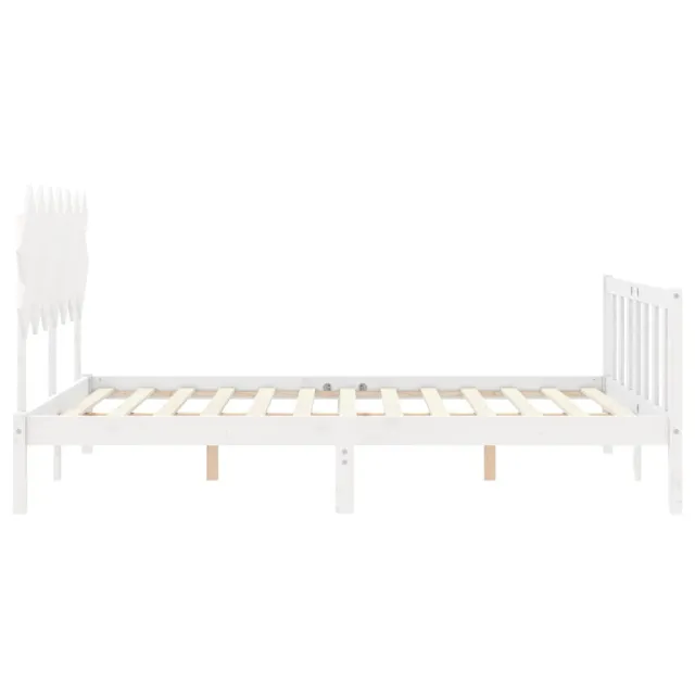 Cadre de lit sans matelas blanc 140x190 cm bois de pin massif