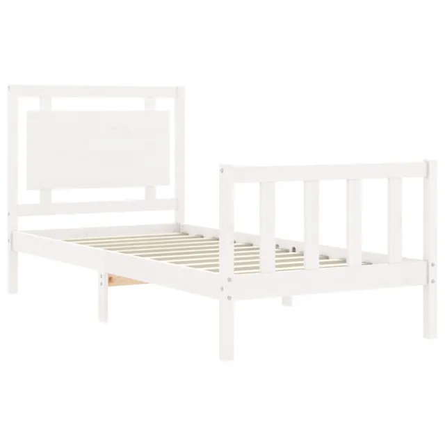 Cadre de lit sans matelas blanc 90x200 cm bois de pin massif