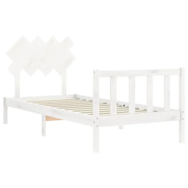 Cadre de lit sans matelas blanc 90x200 cm bois de pin massif
