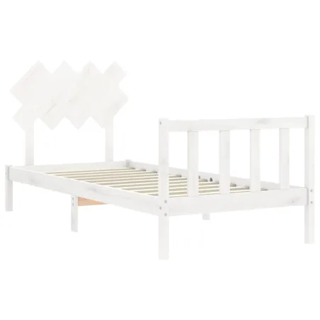 Cadre de lit sans matelas blanc 90x200 cm bois de pin massif
