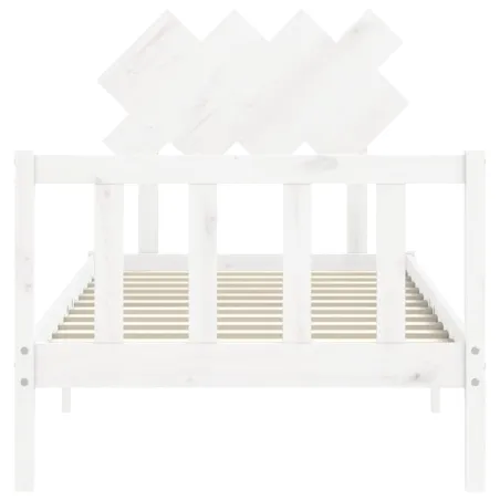 Cadre de lit sans matelas blanc 90x200 cm bois de pin massif