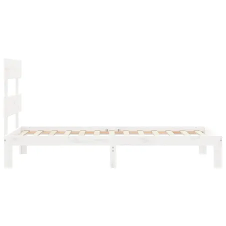 Cadre de lit sans matelas blanc 90x200 cm bois de pin massif