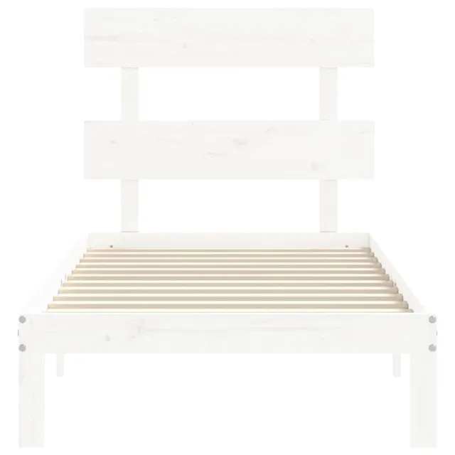 Cadre de lit sans matelas blanc 100x200 cm bois de pin massif