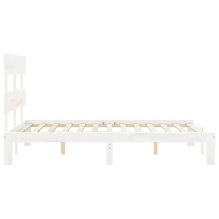 Cadre de lit sans matelas blanc 120x200 cm bois de pin massif