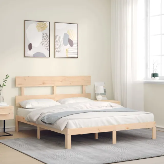 Cadre de lit sans matelas 160x200 cm bois massif de pin