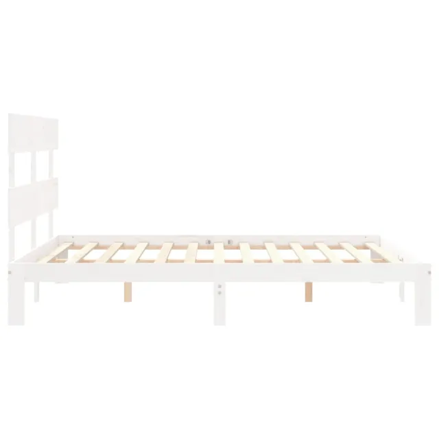 Cadre de lit sans matelas blanc 160x200 cm bois de pin massif