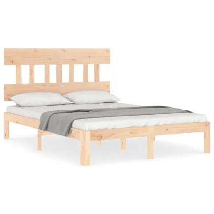 Cadre de lit sans matelas bois de pin massif 2