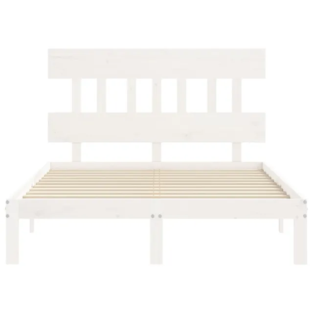 Cadre de lit sans matelas blanc bois de pin massif