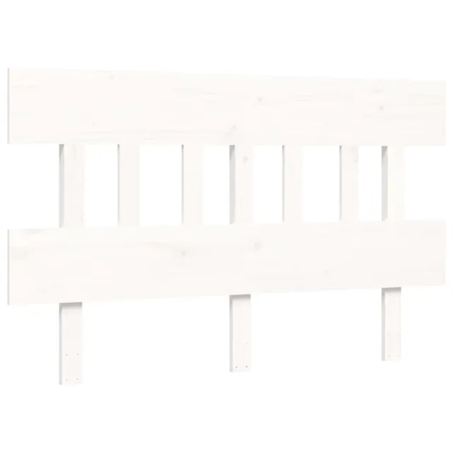 Cadre de lit sans matelas blanc bois de pin massif